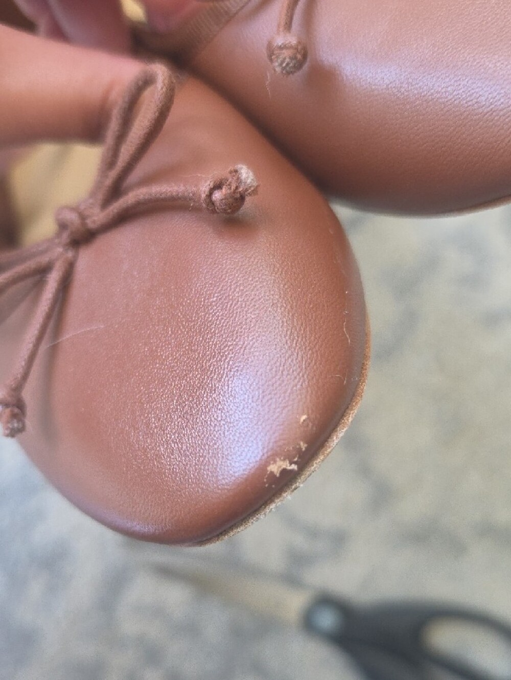 Quince Brown Leather Mary Jane Ballet Flats with Bow - Picture 6 of 7